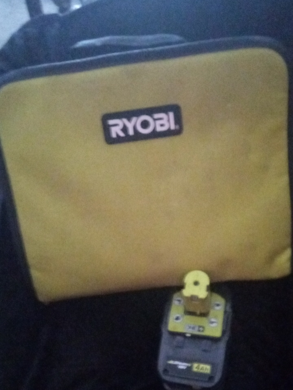 RYOBI Yellow Tool Bag with Matching Battery